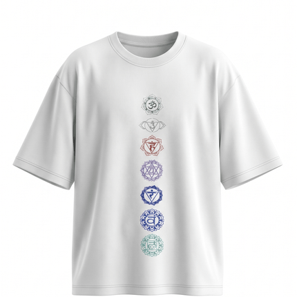 Seven Chakra : Printed Oversized T-Shirt - Peepri