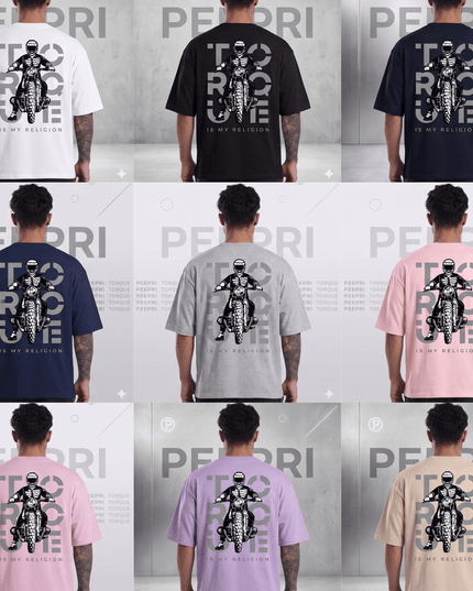 Bike Love Torque : Printed Oversized T-Shirt - Peepri