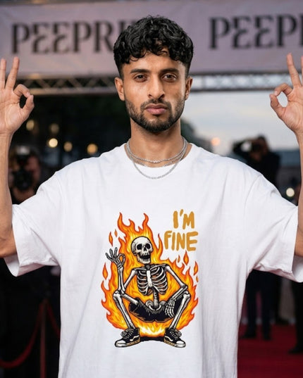 I'M Fine : Printed Oversized T-Shirt