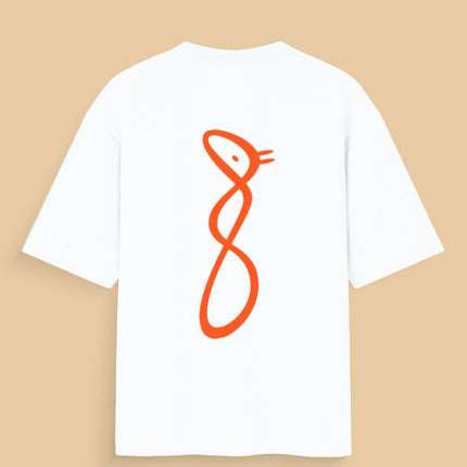 Noir Muse Graphic Oversized T-Shirt – White | 100% Cotton | Relaxed Fit Unisex Tee - Peepri