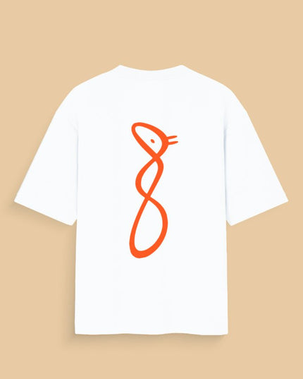 Noir Muse Graphic Oversized T-Shirt – White | 100% Cotton | Relaxed Fit Unisex Tee - Peepri