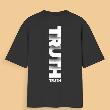 Truth : Graphic Oversized T-Shirt – White | 100% Cotton | Relaxed Fit Unisex Tee - Peepri