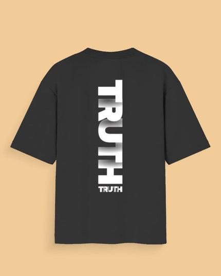 Truth : Graphic Oversized T-Shirt – White | 100% Cotton | Relaxed Fit Unisex Tee - Peepri