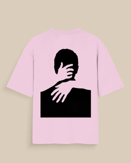 Hugging self : Graphic Oversized T-Shirt – White | 100% Cotton | Relaxed Fit Unisex Tee - Peepri