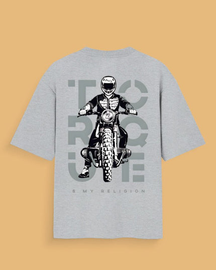 Bike Love Torque : Printed Oversized T-Shirt - Peepri