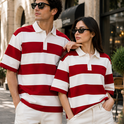 Red Theory : Simple. Bold. Timeless. | Red & White Striped Polo