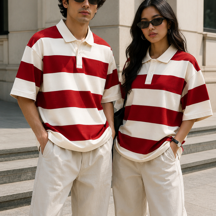 Red Theory : Simple. Bold. Timeless. | Red & White Striped Polo