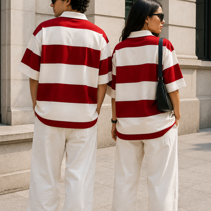 Red Theory : Simple. Bold. Timeless. | Red & White Striped Polo