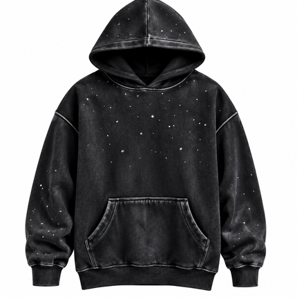 Midnight Stardust : Made to Shine After Dark | Rinestone Oversized Hoodie