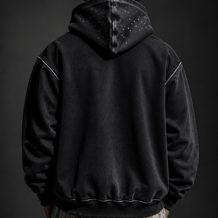 Midnight Stardust : Made to Shine After Dark | Rinestone Oversized Hoodie