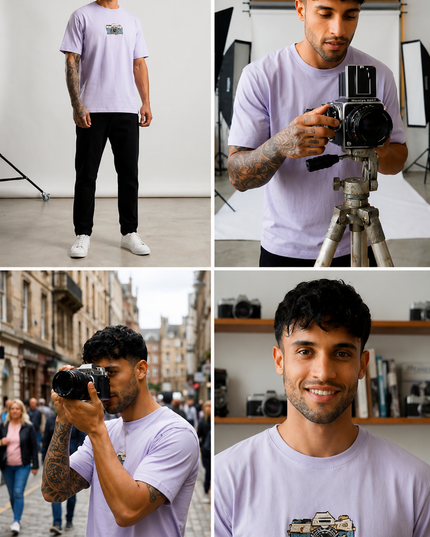 Camera Logo : Thread Embroidery Oversized T-Shirt