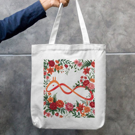 Official logo : Graphic Canvas Tote Bag : 100% Cotton | Secure Zipper Carry - All - Peepri