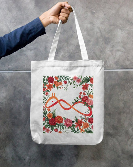 Official logo : Graphic Canvas Tote Bag : 100% Cotton | Secure Zipper Carry - All - Peepri