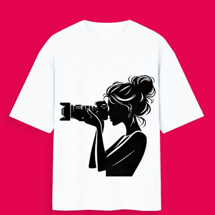 Girl Photographer : Printed Oversized T-Shirt - Peepri