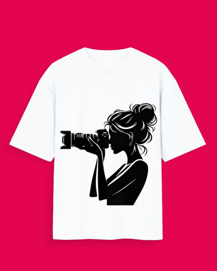 Girl Photographer : Printed Oversized T-Shirt - Peepri