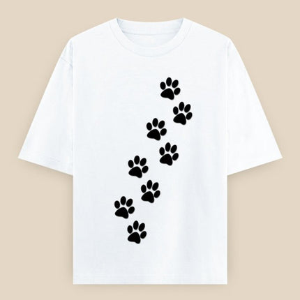 Cat Paw : Printed Oversized T-Shirt - Peepri