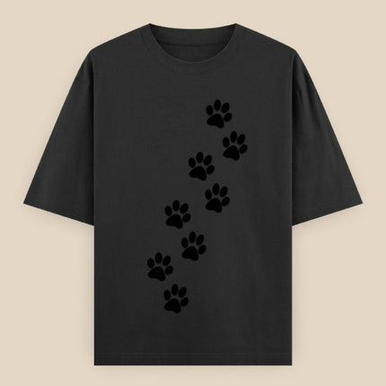 Cat Paw : Printed Oversized T-Shirt - Peepri