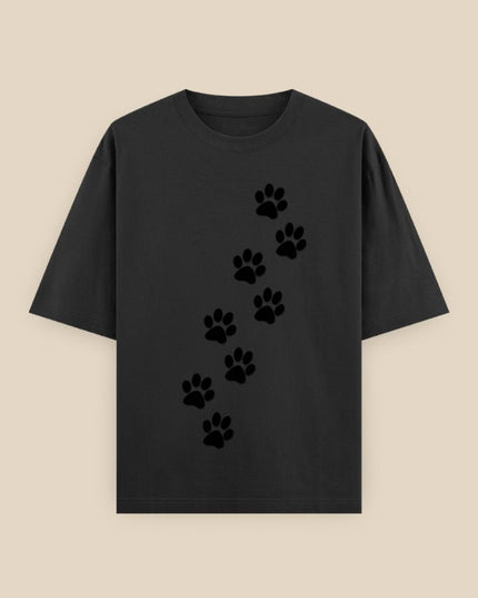 Cat Paw : Printed Oversized T-Shirt - Peepri