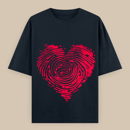 Red Heart : Printed Oversized T-Shirt - Peepri