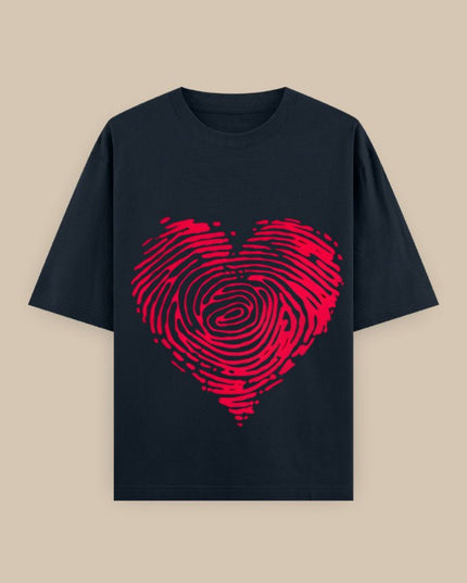 Red Heart : Printed Oversized T-Shirt - Peepri