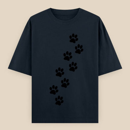 Cat Paw : Printed Oversized T-Shirt - Peepri