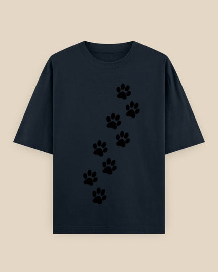 Cat Paw : Printed Oversized T-Shirt - Peepri