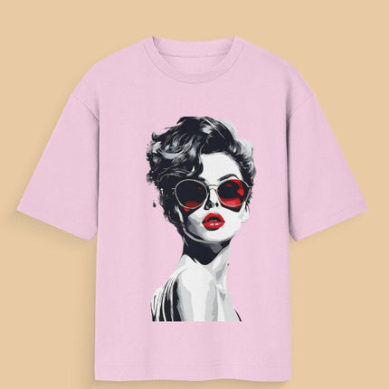 Noir Muse Graphic Oversized T-Shirt – White | 100% Cotton | Relaxed Fit Unisex Tee - Peepri