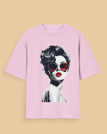 Noir Muse Graphic Oversized T-Shirt – White | 100% Cotton | Relaxed Fit Unisex Tee - Peepri