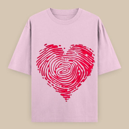Red Heart : Printed Oversized T-Shirt - Peepri