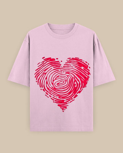 Red Heart : Printed Oversized T-Shirt - Peepri