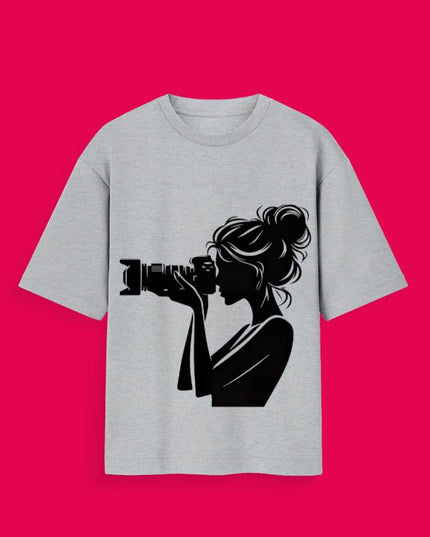 Girl Photographer : Printed Oversized T-Shirt - Peepri