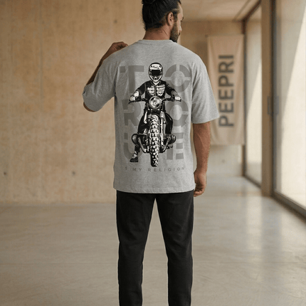 Bike Love Torque : Printed Oversized T-Shirt - Peepri