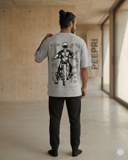 Bike Love Torque : Printed Oversized T-Shirt - Peepri