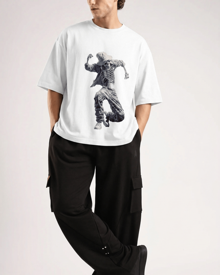 Michael Jackson : Graphic Oversized T-Shirt – White | 100% Cotton | Relaxed Fit Unisex Tee - Peepri