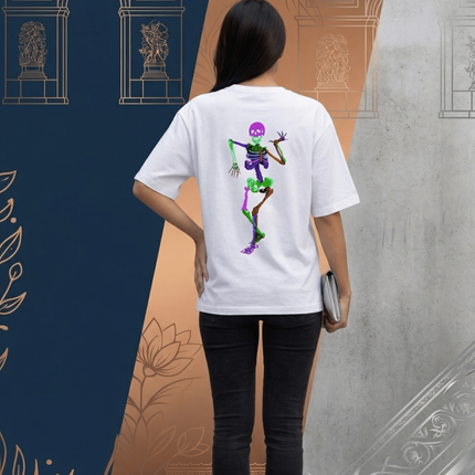 Ghost Dancing : Graphic Oversized T-Shirt – White | 100% Cotton | Relaxed Fit Unisex Tee - Peepri