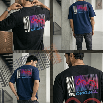 Be Original Official Logo : Printed Oversized T-Shirt - Peepri