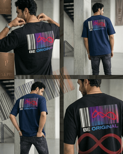 Be Original Official Logo : Printed Oversized T-Shirt - Peepri