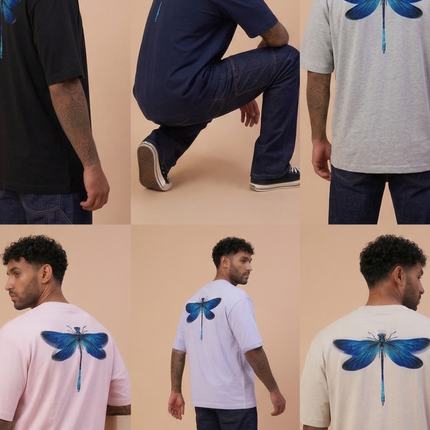 Dragon Fly : Printed Oversized T-Shirt