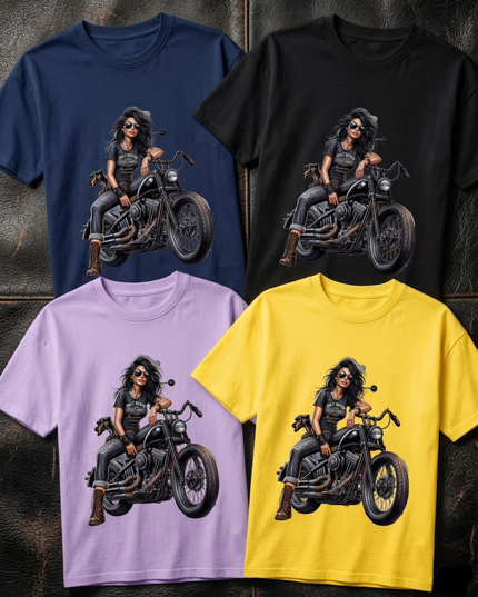 Girl Bike lover : Printed Oversized T-Shirt