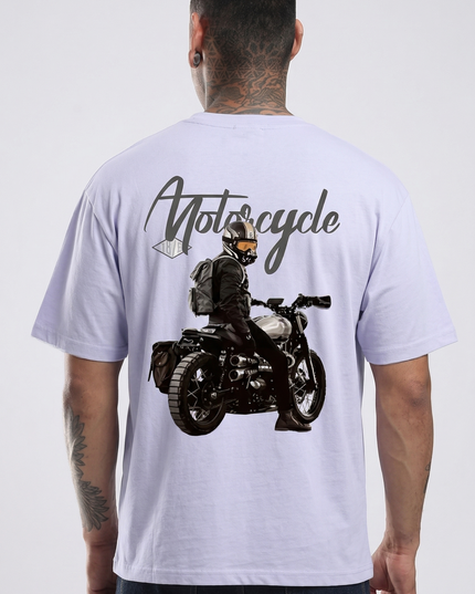 Never Give up - Bike Lover : Printed Oversized T-Shirt
