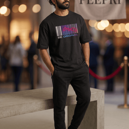 Be Original Official Logo : Printed Oversized T-Shirt - Peepri