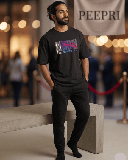Be Original Official Logo : Printed Oversized T-Shirt - Peepri