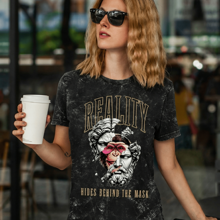 Monkey Mix : Acid Washed Oversized T-Shirt | 100% Heavyweight Cotton | Relaxed Fit Unisex Tee - Peepri