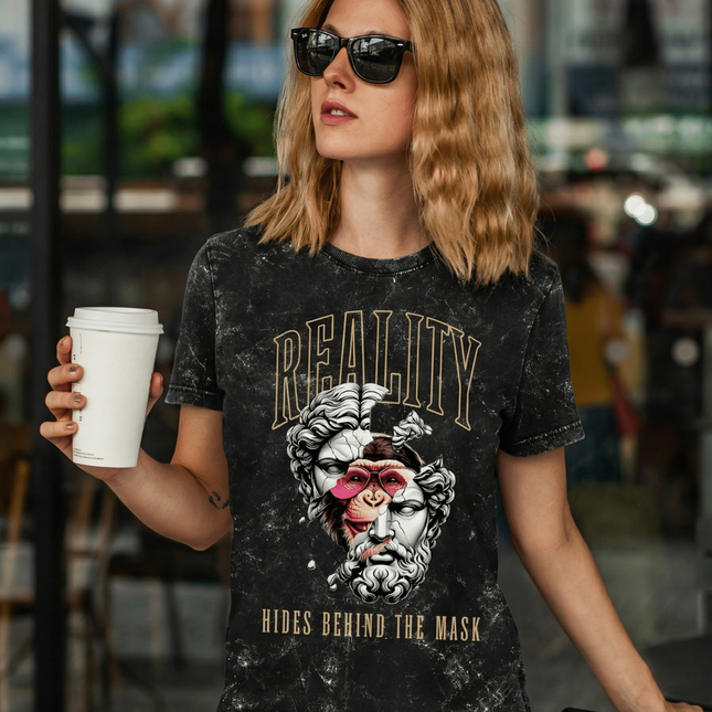 Monkey Mix : Acid Washed Oversized T-Shirt | 100% Heavyweight Cotton | Relaxed Fit Unisex Tee - Peepri