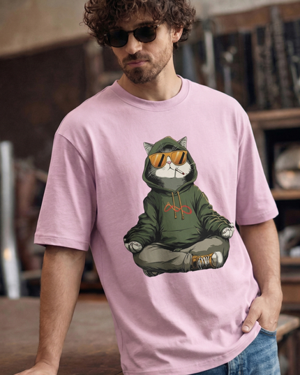 Cat Merchandise :  Printed Oversized T-Shirt