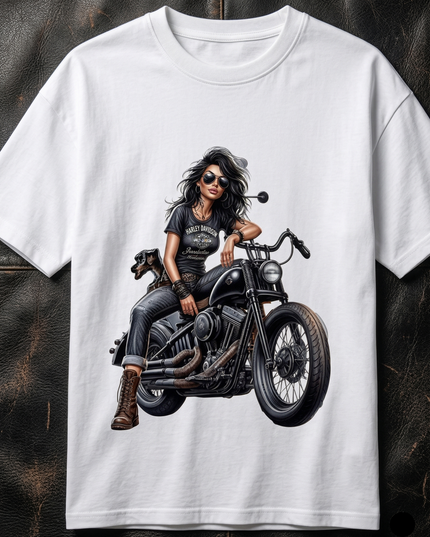 Girl Bike lover : Printed Oversized T-Shirt
