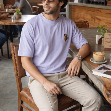 Teddy cum Robot : Graphic Oversized T-Shirt – White | 100% Cotton | Relaxed Fit Unisex Tee - Peepri