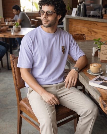 Teddy cum Robot : Graphic Oversized T-Shirt – White | 100% Cotton | Relaxed Fit Unisex Tee - Peepri