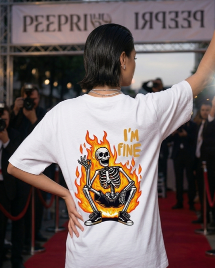 I'M Fine : Printed Oversized T-Shirt