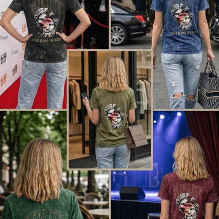 Monkey Mix : Acid Washed Oversized T-Shirt | 100% Heavyweight Cotton | Relaxed Fit Unisex Tee - Peepri